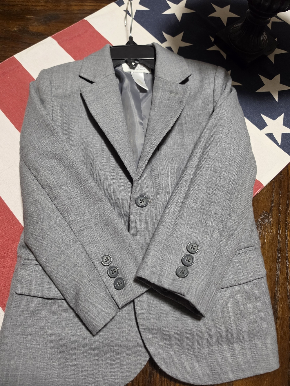 Janie and Jack Boys' Light Gray Suit Jacket & Pants - Picture 6 of 9